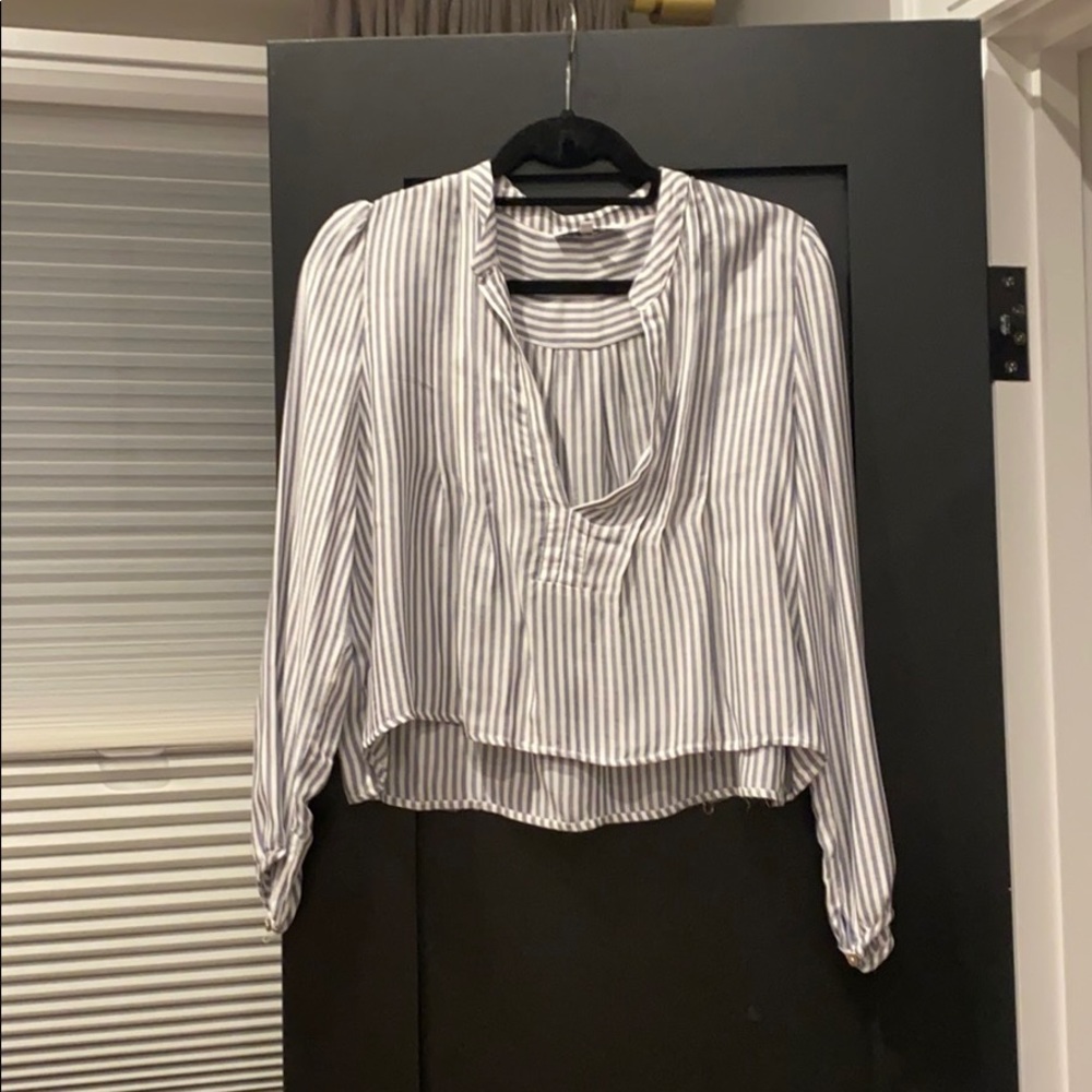 Striped cropped blouse